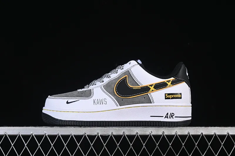 All categories Nk Air Force 1 Air Force series Nk Air Force 1 Low Air Force low top Nike Air Force 1'07 Low Supreme co-branded white gray yellow edge hook Air Force 1 low top casual sneakers XZ6188-259